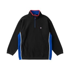 Fila Vintage Quarter Zip Fleece Sweater Men’s XL Black Red Blue‎